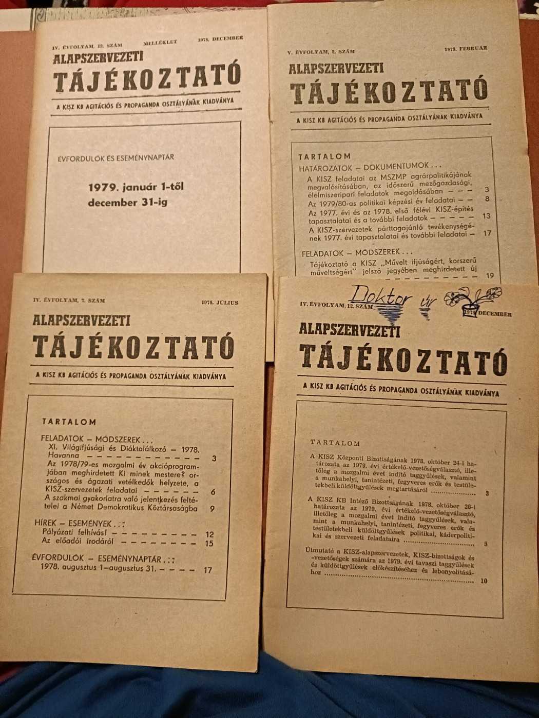 Alapszervezeti tájékoztató propagandaanyag